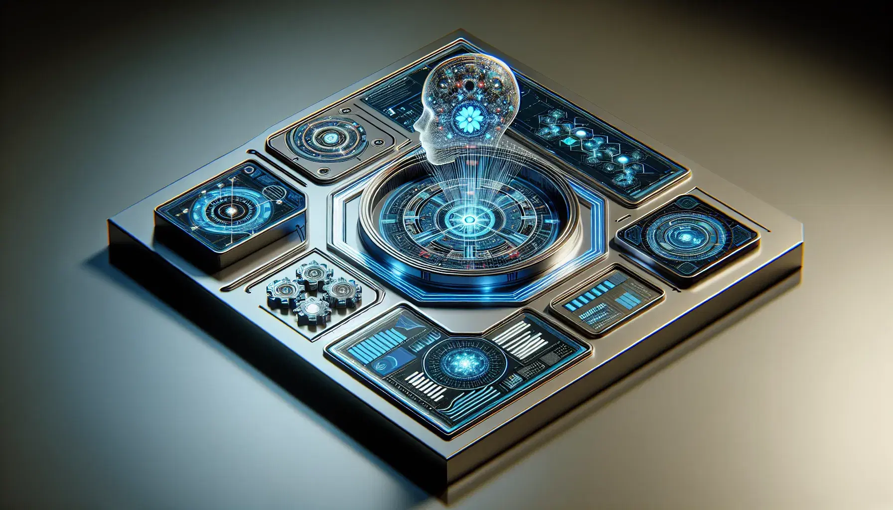 Futuristic AI-native learning platform interface with advanced analytics and multi-device experience